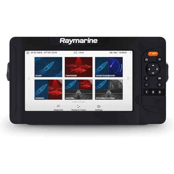 Raymarine Element 9 HV - 9" Chart Plotter with Chirp Sonar, HyperVision, Wi-Fi & GPS, Lighthouse North America Chart