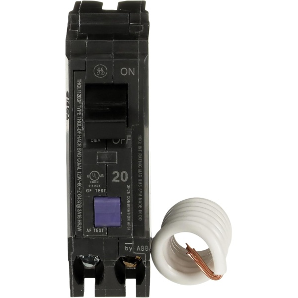 ABB Q-Line THQL1120DFP 20A Dual Function AFCIGFCI Circuit Breaker - 20 Amp Single Pole 120 VAC Breaker