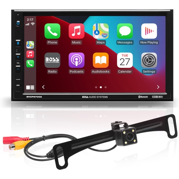 BOSS Audio Systems Car Stereo System - Apple CarPlay, Android Auto, 7 Inch Double Din, Touchscreen, Bluetooth Audio and Calling Head Unit, Radio Receiver, No CD Player, Backup Camera