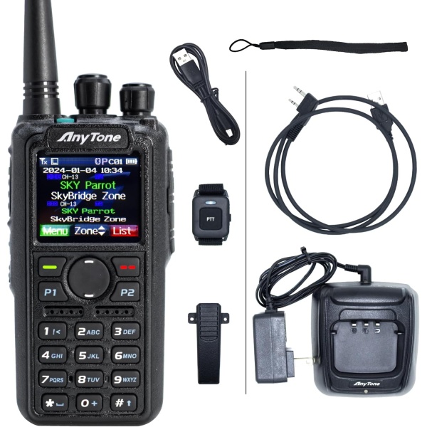 AnyTone AT-D878UVII Plus – Dual Band DMR/Analog 7W VHF, 6W UHF Handheld Radio