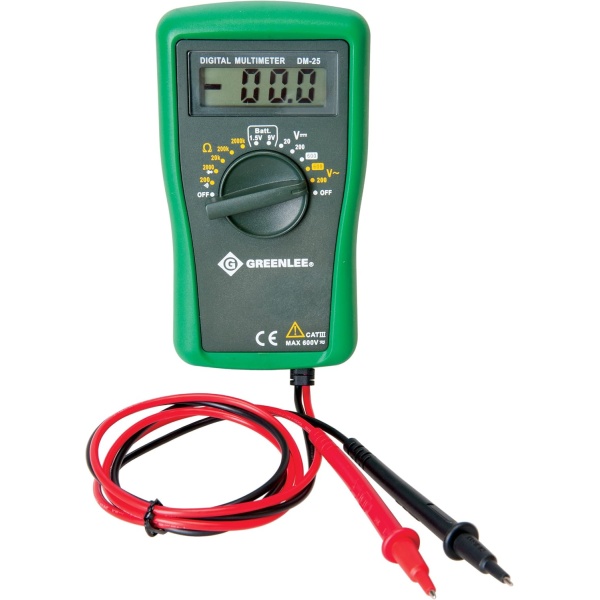 Greenlee DM-25 CATIII 600V Manual Ranging Digital Multimeter