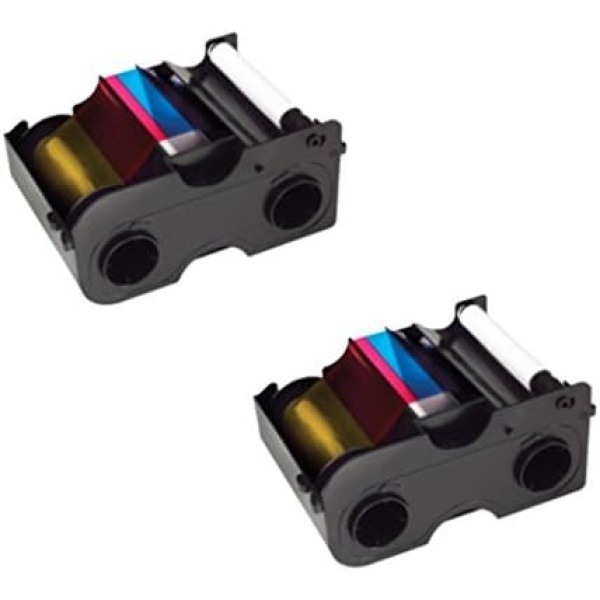 Fargo Printer YMCKO Color Ribbons for DTC1000 and DTC1250e - 2 Pack Bundle