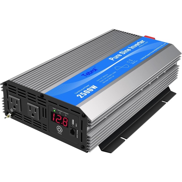 2500 Watt Inverter Pure Sine Wave RV Truck Solar Inverter 2000W DC to AC 12 V to 120V for Home RV Vehicles